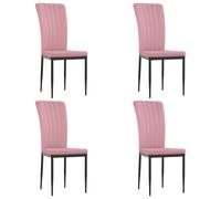 vidaXL Chaises à Manger Lot de 4 Rose Velours