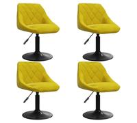 vidaXL Lot de 4 chaises pivotantes velours jaune moutarde H.62,5 cm non pliables