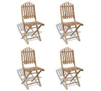 vidaXL Lot de 4 chaises Pliables Bambou Ensemble de chaises de Jardin terrasse