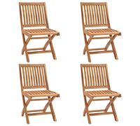 vidaXL Lot de 4 Chaises Pliables de Jardin, Sièges de Terrasse, Chaises de Balcon, Meubles de Patio Extérieur, Bois de Teck Solide
