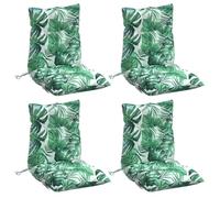 vidaXL Lot de 4 Coussins de chaise à dossier bas – Modèle feuille, imperméables anti‑glisse