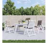 vidaXL Lot de 4 Coussins de Chaise à Dossier Bas, Galette de Siège Imperméable, Coussin d'Extérieur Anti-glissement Jardin 377696