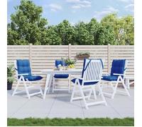 vidaXL Coussins de chaise Oxford 377702 - lot de 4 à dossier bas bleu royal