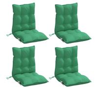 vidaXL Lot de 4 Coussins de Chaise à Dossier Bas, Galette de Siège Imperméable, Coussin d'Extérieur Anti-Glissement Jardin Terrasse, Vert Tissu Oxford