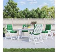 vidaXL Lot de 4 coussins chaise dossier bas – Galette imperméable anti-glisse, Vert