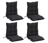 Stoelkussens 4 st lage rug oxford stof zwart377693