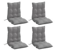 Lot de 4 Coussins de Chaise à Dossier Bas, Galette de Siège Imperméable, Coussin d'Extérieur Anti-glissement Jardin 377675