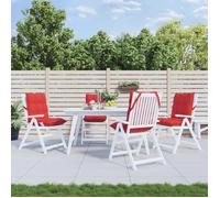 vidaXL Lot de 4 Coussins de Chaise à Dossier Bas, Galette de Siège Imperméable, Coussin d'Extérieur Anti-glissement Jardin 377690