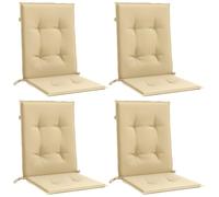 vidaXL Lot de 4 Coussins de Chaise à Dossier Bas, Oreillers de Balcon, Coussins de Sièges Patio Jardin Terrasse Extérieur, Beige Mélangé Tissu
