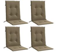 vidaXL Lot de 4 Coussins de Chaise à Dossier Bas, Oreillers de Balcon, Coussins de Sièges Patio Jardin Terrasse Extérieur, Taupe Mélangé Tissu