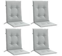 vidaXL Lot de 4 Coussins de Chaise à Dossier Bas, Oreillers de Balcon, Coussins de Sièges Patio Jardin Terrasse Extérieur, Gris Clair Mélangé
