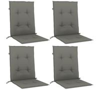vidaXL Coussins de chaise à dossier bas – Lot de 4, gris foncé mélangé
