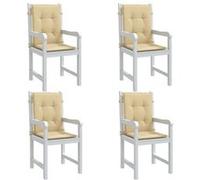 vidaXL Coussins de chaise à dossier bas Lot de 4 100x50x4 cm tissu beige mélangé 4002455 G