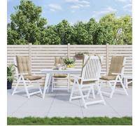 vidaXL Lot de 4 coussins de chaise à dossier haut 377612, imperméable extérieur antidérapant, Beige