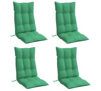 vidaXL Lot de 4 coussins de chaise à dossier haut – imperméable anti-glissement vert (tissu Oxford)