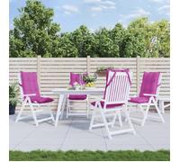 vidaXL Lot de 4 Coussins de Chaise à Dossier Haut, Galette de Siège Imperméable, Coussin d'Extérieur Anti-glissement Jardin 377663