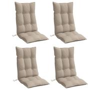 Coussins de chaise à dossier haut lot de 4 taupe tissu oxford