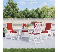 vidaXL Lot de 4 Coussins de Chaise à Dossier Haut, Galette de Siège Imperméable, Coussin d'Extérieur Anti-glissement Jardin 377621