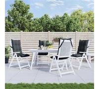 vidaXL Lot de 4 Coussins de chaise Dossier haut, galette imperméable anti‑glisse Anthracite