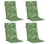 vidaXL Coussins de chaise à dossier haut Modèle Feuille 361266 Anti-glissement Jardin Lot de 4