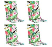 vidaXL Lot de 4 coussins de chaise à dossier haut - anti-glissement multicolore tissu