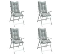 vidaXL Lot de 4 Coussins de Chaise à Dossier Haut, Oreillers de Balcon, Coussins de Sièges Patio Jardin Terrasse Extérieur, 4002347
