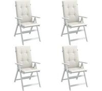 vidaXL Lot de 4 Coussins de Chaise à Dossier Haut, Oreillers de Balcon, Coussins de Sièges Patio Jardin Terrasse Extérieur, 4002419 Or G