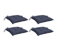 vidaXL Lot de 4 Coussins de Chaise, Coussin de Siège, Coussin de Meuble de Jardin Terrasse Extérieur Intérieur, Bleu Marine Tissu Oxford