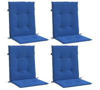 vidaXL Lot de 4 coussins de chaise de jardin à dossier bas - bleu royal