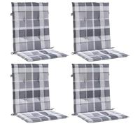 vidaXL Lot de 4 Coussins de Chaise de Jardin à Dossier Bas, Coussins de Siège de Patio, Coussins de Canapé de Jardin, Coussins d'Assise Extérieur
