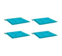 vidaXL Lot de 4 Coussins de Chaise de Jardin, Galettes de Siège Antidérapantes, Décoration Terrasse Patio Extérieur, Turquoise 40x40x4cm Tissu