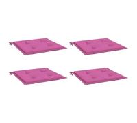 vidaXL Lot de 4 Coussins de Chaise de Jardin, Galettes de Siège Antidérapantes, Décoration Terrasse Patio Extérieur, Rose 50x50x4 cm Tissu