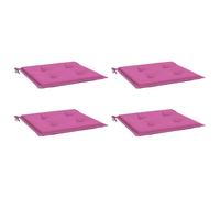 Lot de 4 Coussins de Chaise de Jardin, Galettes de Siège Antidérapantes, Décoration Terrasse Patio Extérieur, Rose 50x50x3 cm Tissu