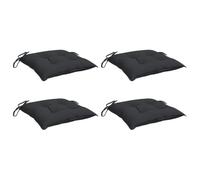 vidaXL Lot de 4 Coussins de chaise – Galette de siège 40x40x7 cm Oxford Noir, Imperméable, cordons