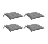 vidaXL Lot de 4 coussins de chaise Galette de siège avec cordes 40x40x7 cm Gris Oxford imperméable
