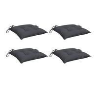 vidaXL Lot de 4 coussins de chaise Galette avec cordes Imperméable Anthracite 40x40x7cm Oxford