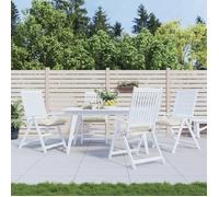 vidaXL Lot de 4 Coussins de Chaise, Galette de Siège avec Jeux de Cordes, Coussin d'Extérieur Imperméable, Blanc Crème 361514