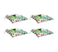 vidaXL Lot de 4 Coussins de Chaise, Galettes de Siège Antidérapantes, Décoration Jardin Terrasse Patio, Multicolore 40x40x7 cm Tissu