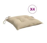 vidaXL Coussins de palette Lot de 4 Galettes de siège imperméables Tissu Oxford Beige 50x50x7 cm