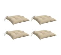 vidaXL Lot de 4 Coussins de Palette, Galette de Siège Imperméable, Coussin de Jardin, Décoration d'Extérieur Terrasse, Beige 361517