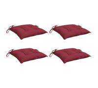 vidaXL Lot de 4 Coussins de Palette, Galette de Siège Imperméable, Coussin de Jardin, Décoration d'Extérieur Terrasse, Rouge Bordeaux 50x50x7 cm