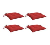 vidaXL Lot de 4 Coussins de Palette, Galette de Siège Imperméable, Coussin de Jardin, Décoration d'Extérieur Terrasse, Rouge 50x50x7 cm Tissu Oxford
