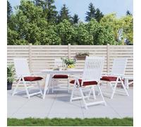 vidaXL Lot de 4 coussins de palette – Galettes de siège imperméables Rouge Bordeaux 50x50x7 cm