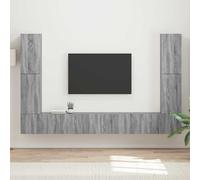 vidaXL Lot de 4 meubles de maison Sonoma gris moderne, ensemble de divertissement, étagères minces, étagères peu encombrantes, configuration modulaire pour salon