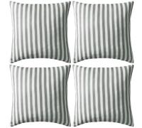 vidaXL Lot de 4 Oreillers d'Extérieur, Cousins de Balcon, Oreillers de Sièges, Décoration de Patio Jardinage Jardin Terrasse, Impression Rayure Gris