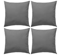 vidaXL Lot de 4 Oreillers d'Extérieur, Cousins de Balcon, Oreillers de Sièges, Décoration de Patio Jardinage Jardin Terrasse, Gris