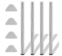 VidaXL Lot de 4 pieds de table réglables en hauteur Chromé 870 mm