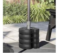 vidaXL Plaques de lest pour gazebo – Lot de 4 220×50 mm béton avec couvercle plastique noir 45210