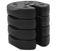 vidaXL Lot de 4 Plaques de Lest pour Gazebo, 220x50 mm, Béton avec Couvercle en Plastique, Noir 45210