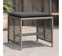 Lot de 4 Tabourets de Jardin avec Coussins Chaises Gris Résine Tressée vidaXL